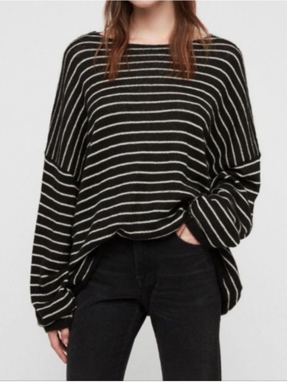 AllSaints Marty Knit Crewneck Oversized Jumper Sweater
